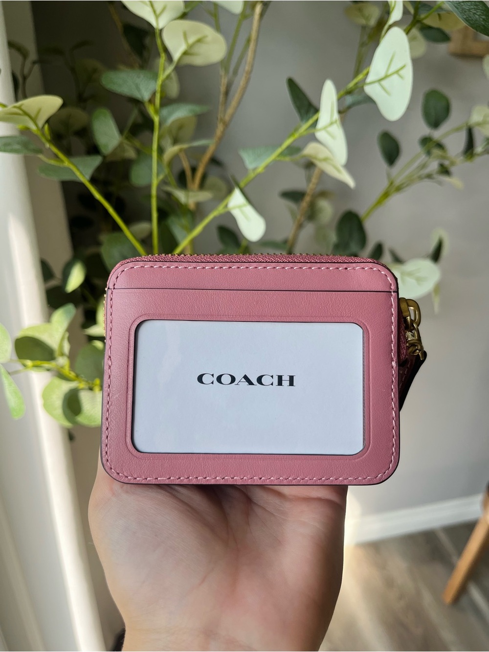 Coach Essential Chain Card Case Peony - Picture 4 of 11